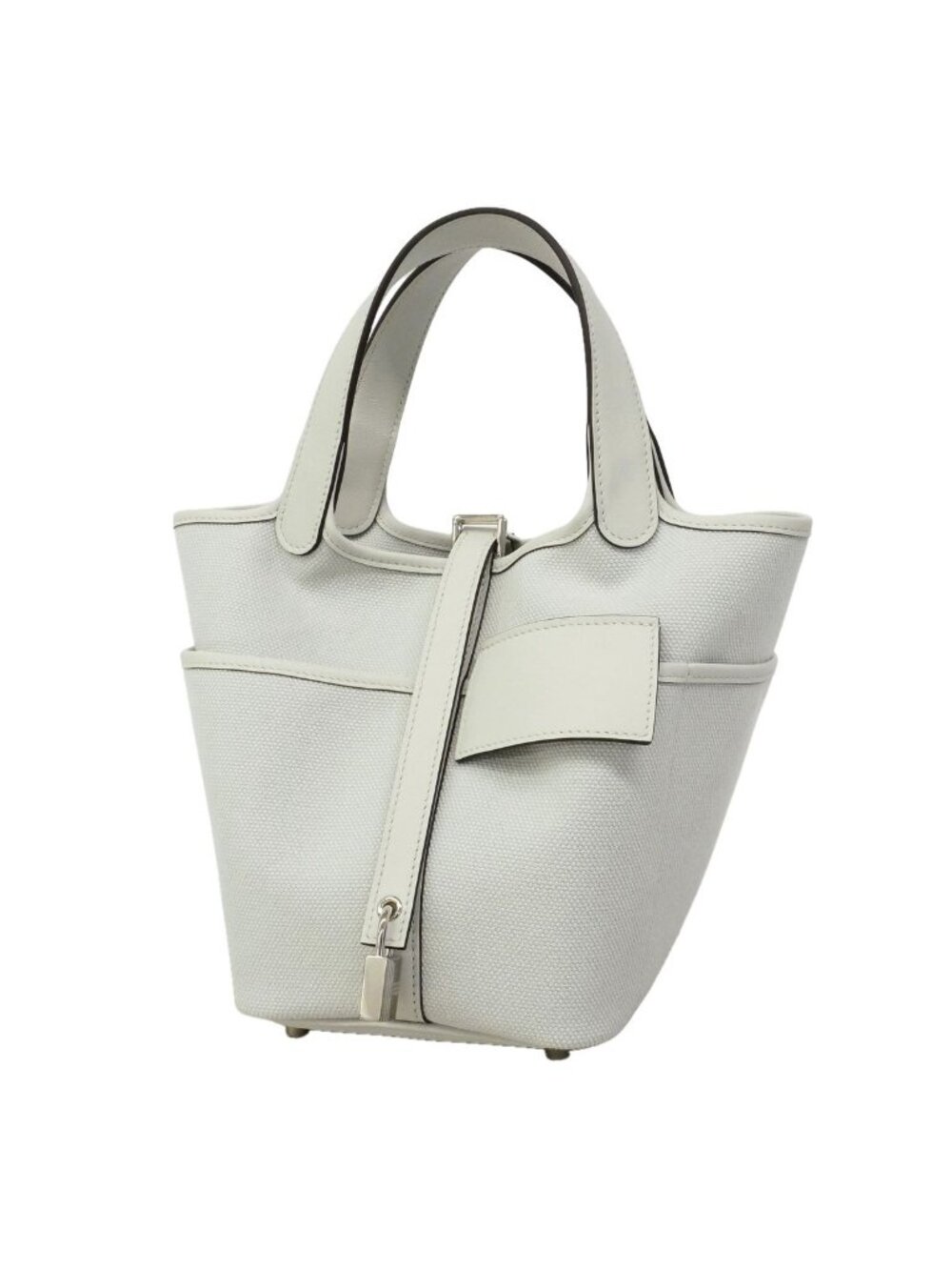 Hermes Handbag Picotin Lock PM Cargo Swift Toilego Elan Gray Platinum Silver